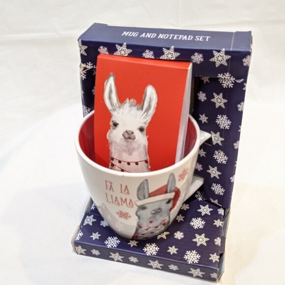 Fa la la llama Mug/Notepad Set plus extra note/pen - Picture 2 of 3